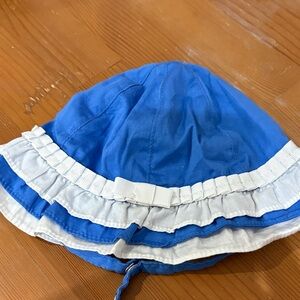 The Children's Place Blue Hat with White Ruffle